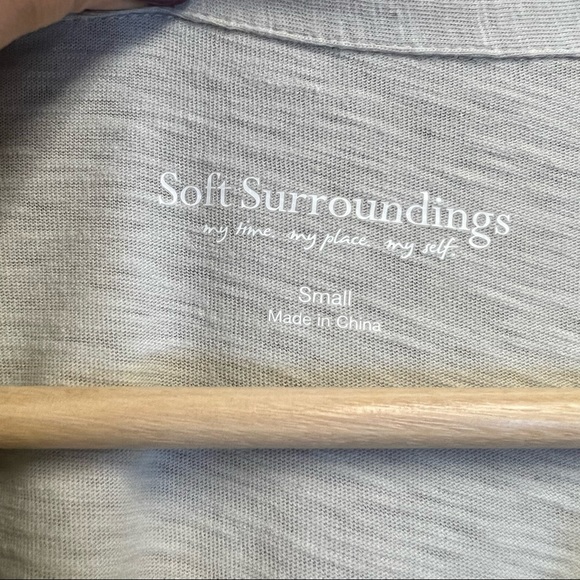 Soft surroundings Danielle button up tunic long sleeve cotton collared top small - Picture 6 of 11